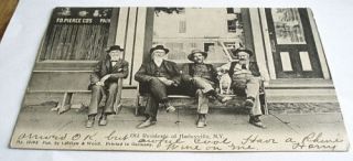 Hurleyville NY Old Residents Sit in Front of Storefront
