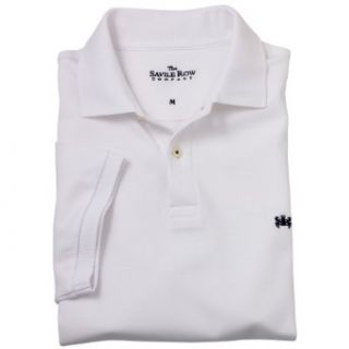 Savile Row Mens White Interlock Polo Shirt Size S