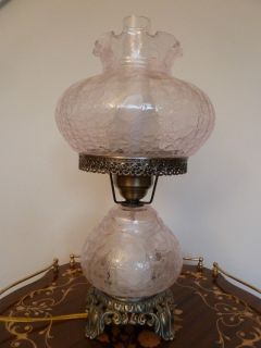 Hurricane Lamp GWTHW Style Crackle Glass Reproduction Beautiful
