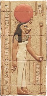 together with her husband ptah and her son nefertem sekhmet made