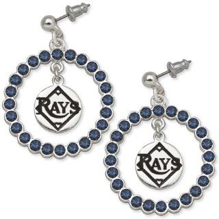 Tampa Bay Rays Earrings   Blue Crystals & Team Logo Jewelry 