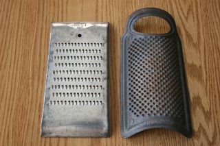 VTG KITCHEN GRATERS PRIMITIVE PUNCHED METAL ANTIQUE CHEESE NUTMEG