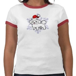 Christmas Maltese (puppy cut) t shirts by SugarVsSpice