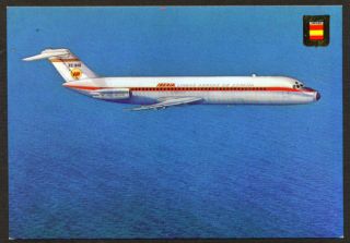 Iberia Spanish Airways Douglas DC 9 Postcard 70s