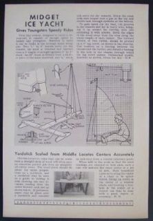 Iceboat Ice Boat Yacht 1944 How to Build Plans Childs