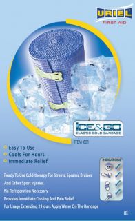 Ice Go Cooling Bandage Elastic Reduce Swelling 1st Aid First Cold Wrap