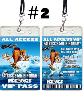 Ice Age Birthday Party Ticket Invitations VIP PASSES and Favors UPRINT