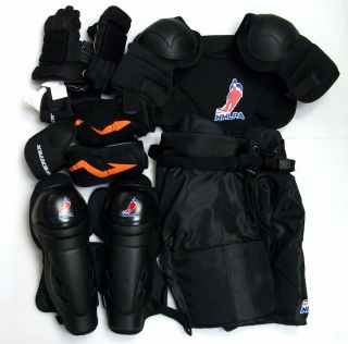 New ice hockey kit set equipment youth junior jr elbow shin gloves