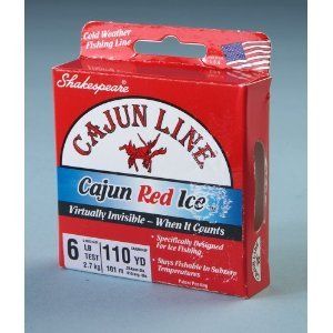 Cajun Red Ice Fishing Line 2 lb Test 110 yrd Spool