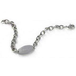 Personalized Female Stainless Steel Oval ID Bracelet