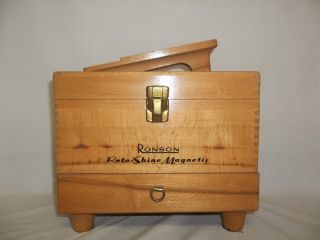 Vintage Ronson Roto Shine Magnetic Shoe Shine Box w All Accessories