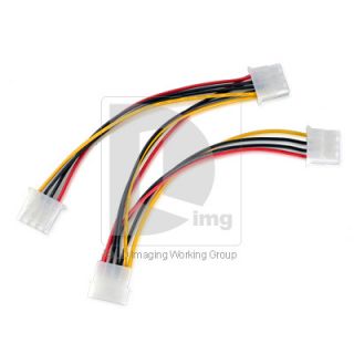 20cm 4 Pin IDE Molex Male to 3X 4pin Female Splitter Y Power Cable