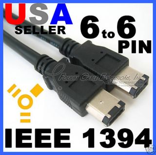 to 6 Pin IEEE 1394 Firewire iLink Cable 6ft PC Mac DV