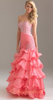 Fabulous Mermaid Gown Beading Prom Dress Evening Party Ball Size 6 8