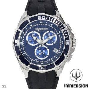 IMMERSION MENS CHRONOGRAPH STAINLESS STEEL & RUBBER STRAP SWISS WATCH