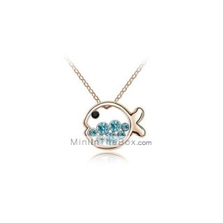 USD $ 4.69   Fish Shaped Crystal Necklace,