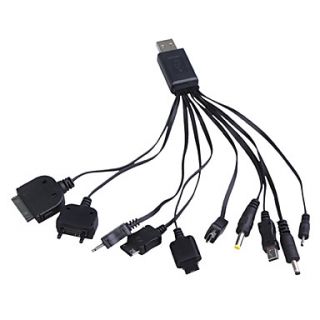 10 in 1 USB AC/Car Power Charger/Adapters for Cellphones (UK Plug/100
