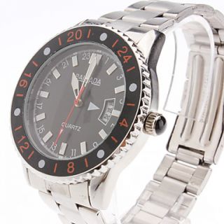 Mens Steel Analog Quartz Wrist Watch with Calendar (Assorted Colors)