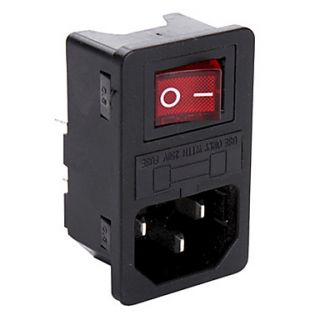 USD $ 2.59   DB 14 Power Switch with Fuse Holder (Red, 1 Piece a Pack