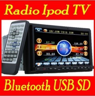 Double 2 Din In Deck Car DVD Player 7 TouchScreen TV Radio iPod  CD