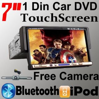TouchScreen In Dash 1Din Car Deck DVD Player Radio Receiver Free