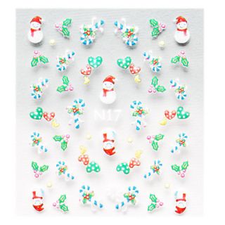 USD $ 1.29   Christmas Style Plastic Sticker 1PCS N17,