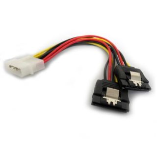 SATA Power Y Cable 4pin Molex to 2 x 15pin SATA Adapter 6 inch Length