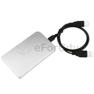 Silver 2 5 Hard Drive SATA External Enclosure Case Box with USB 2 0