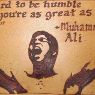 Handmade Leather Patch Muhammad Ali Quote Humility