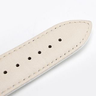 USD $ 3.59   Unisex Genuine Leather Watch Strap 24MM(White),