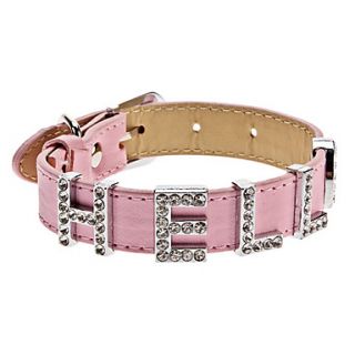 Adjustable Rhinestone Hello Style Collar for Dogs (Assorted Color,Neck