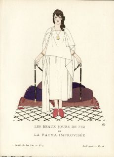 Vintage 1920 Art Deco Gazette Du Bon Ton by E M B Original Good