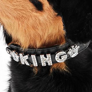 USD $ 8.39   Adjustable Rhinestone King Style Collar for Dogs (Neck