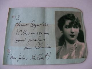 INA Claire Signed Autographed Vintage 1930 Album Page