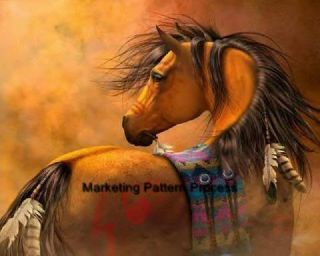 Indian Warrior Horse Cross Stitch Pat Native American