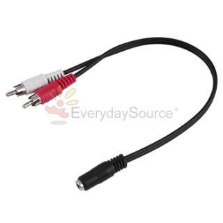  inch 3 5mm Female Stereo Jack to 2 Male RCA Plug Adapter Audio Y Cable