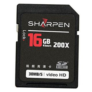USD $ 25.79   Sharpen 16GB 30MB/S 200x Video HD SDHC Flash Memory Card