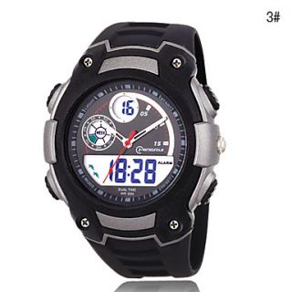 USD $ 15.29   Mens Water Resistant PU Analog   Digital Automatic And