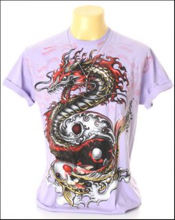 New Indie Rock Yakuza Tattoo Red Dragon Purple Men T Shirt Size L