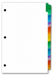 Index Tabs for Standard 3 Ring Binder 8 1 2 x 11 in Durable Card