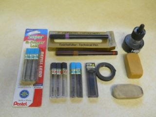  Supplies Lead Erasers Ink Pens Refograph Rotring Rapidograph