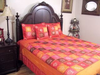 Bohemian Indian Themed Bedding 5P Fabulous Bedroom Designer Bedspread