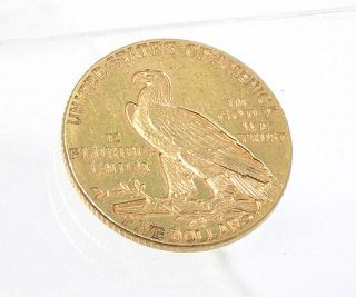  is a collectible 1909 D 5 dollars Indian head (half eagle) gold coin
