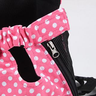 USD $ 18.39   Pink Spotted Canvas Legs Out Mesh Dog Carrier Package (S