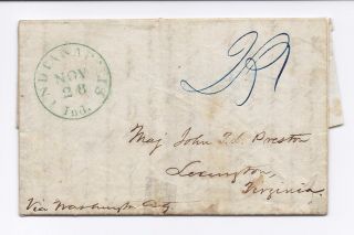 Indianapolis Indiana 1844 Stampless Cover