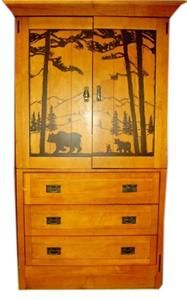 RARE Disney Armoire Cabinet Bear Wardrobe Chest Prop Fort Wilderness