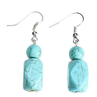 EUR € 1.46   Zeshoekige vorm Turquoise Oorbellen, Gratis Verzending