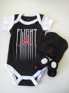 Jordan Infant New Born Baby Boy Girl Shoulder Bodysuit Booties and Cap