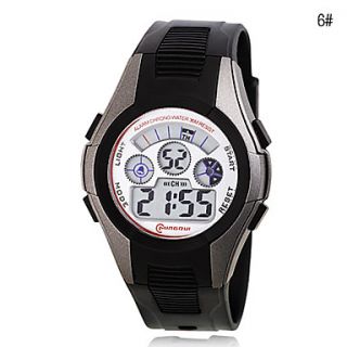 USD $ 8.49   Mens Multi Functional PU Digital Automatic Sport Watches