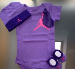 Nike Air Jordan Newborn Baby Girl Infant 3 Piece Gift Set 0 6M New